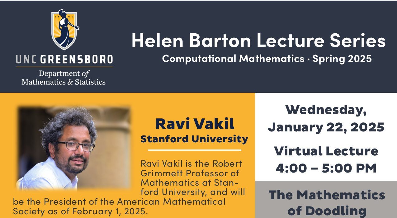 poster for the January 22, 2025 event entitled "The Mathematics of Doodling"