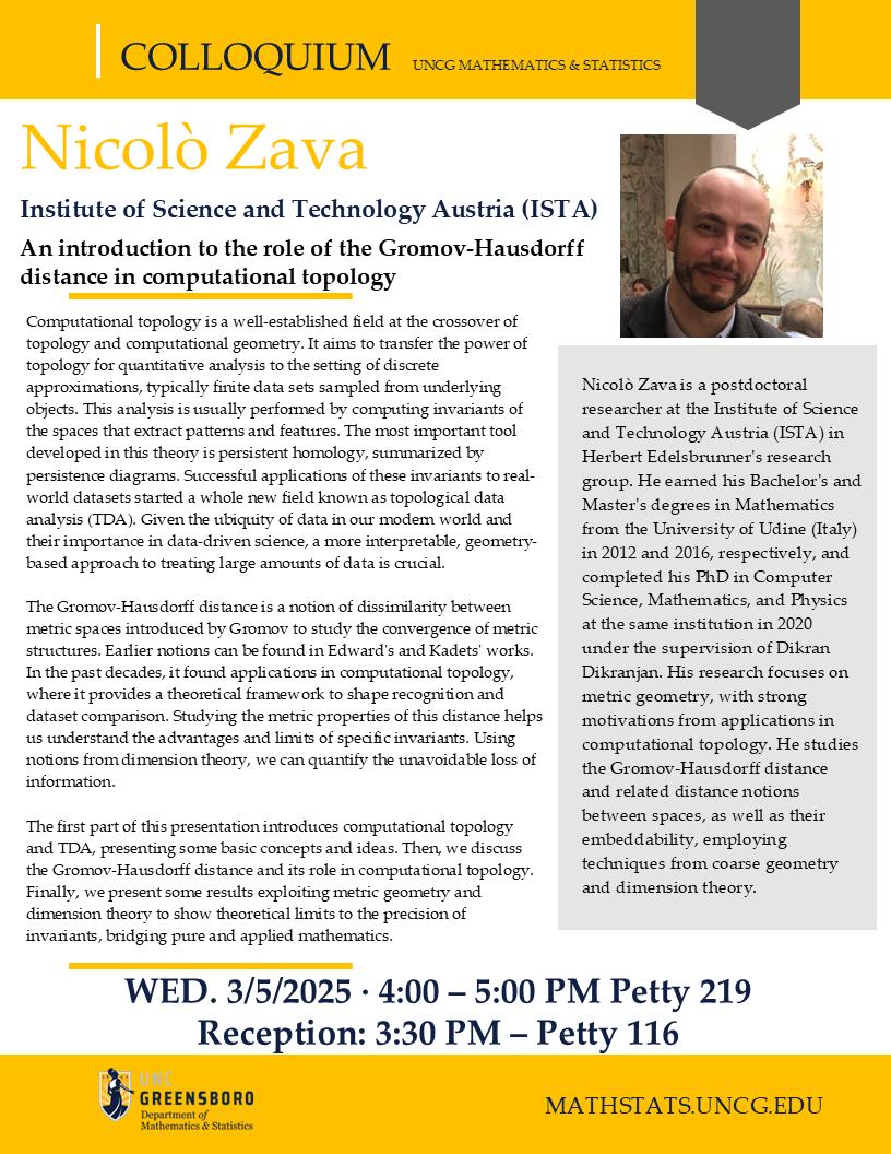Colloquium Event Flier with Nicolò Zava