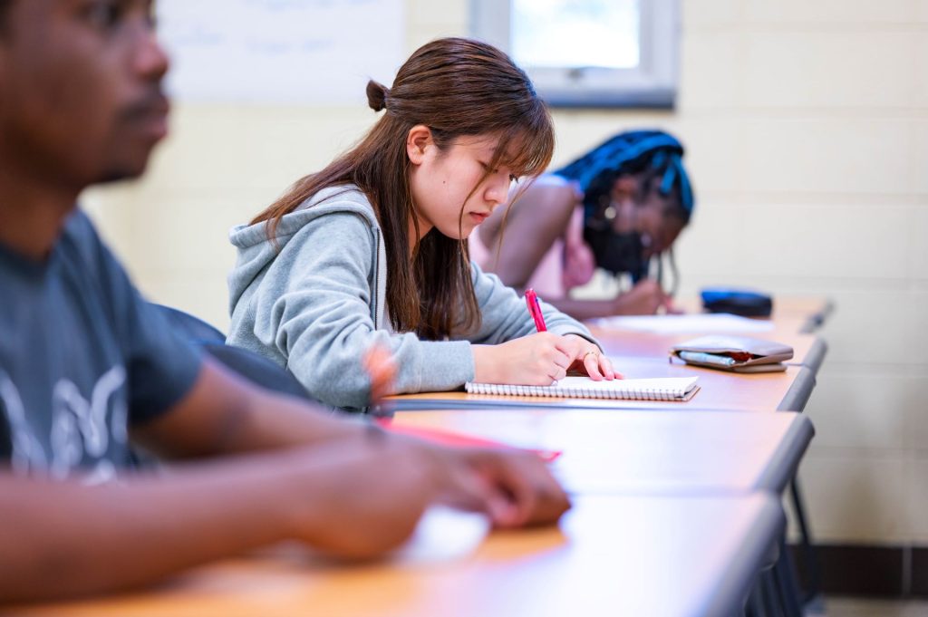 Students taking a test